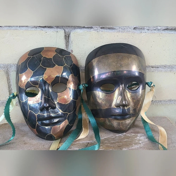 Vintage Brass Masks - Picture 1 of 7